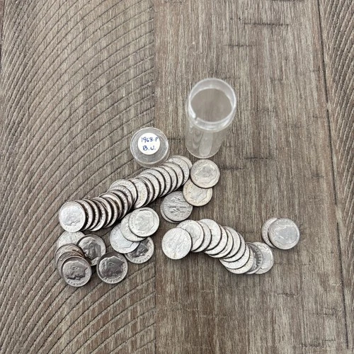 1968 P Roosevelt Dime Roll - 50 Coins - UNC/BU