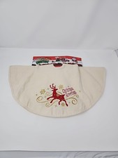 Tabletop Christmas Tree Skirt 22" Reindeer