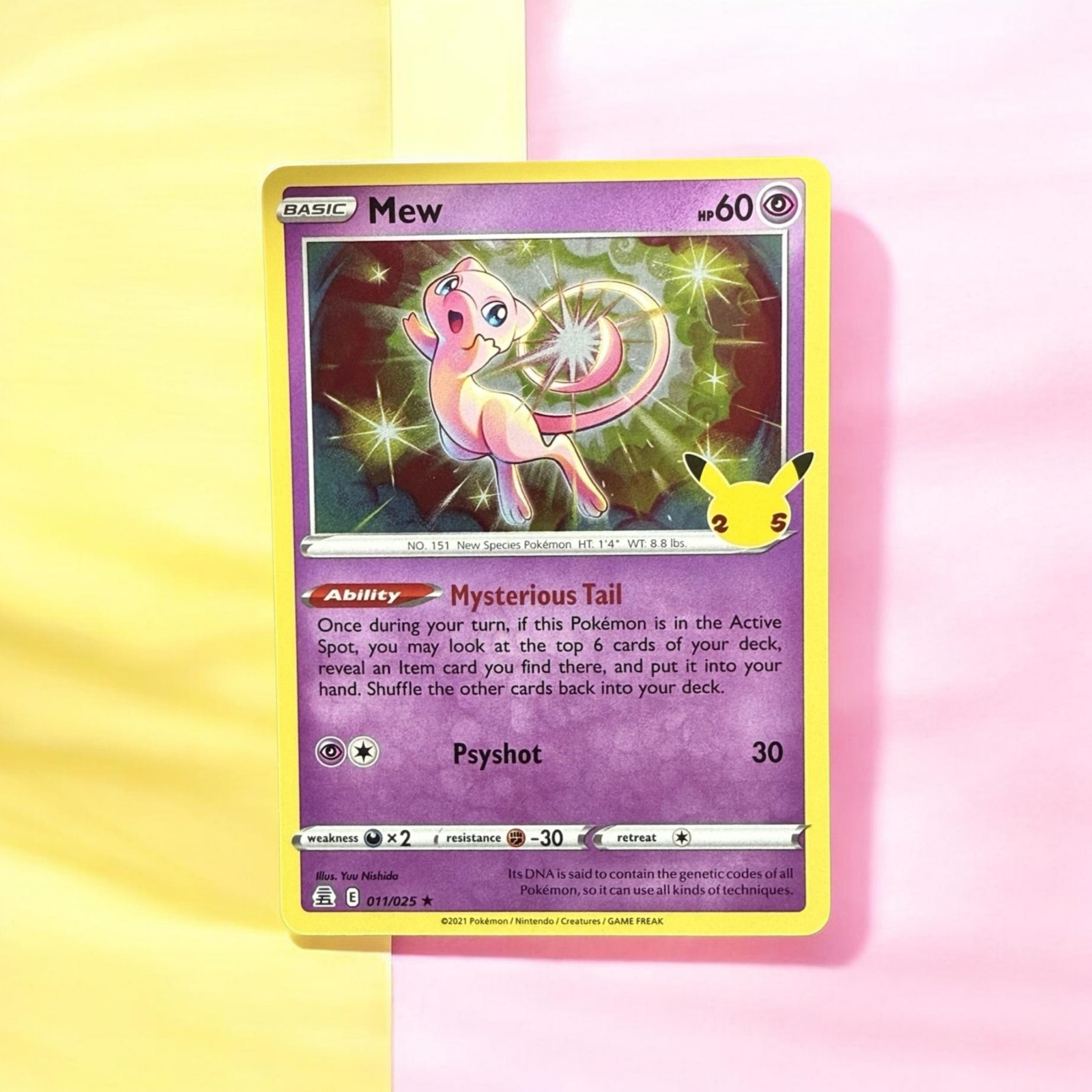 Mew 011/025 Holo 25th Celebrations Near Mint Condition Pokemon Card