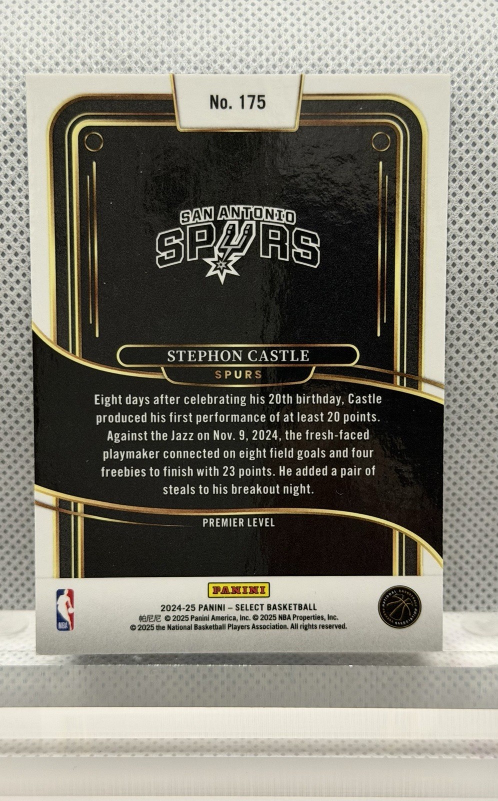 2024-25 Panini Select | Premier Level | Stephon Castle #175 Blue Prizm ...