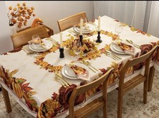 Yihomer Fall Thanksgiving Tablecloth Collection For Kitchen Dining 60x84