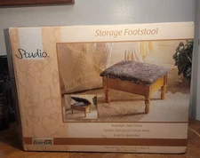 New Open Box Studio Storage Footstool Floral Wood Stool