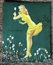 Good Original 1940s Pin-Up Print "Boughed Beauty " Litho. By Al Leslie