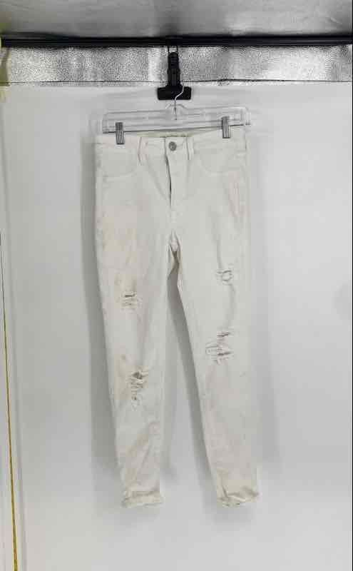 American Eagle Outfitters Womens White Denim Stretch Skinny Jeans Size 6