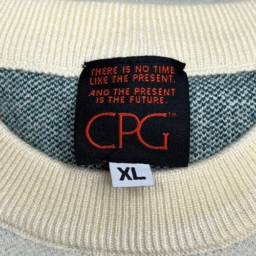 CPG CODEGRAPHY WORLDWIDE Sweater Women's Sz XL Green/Crème WCPG-SWTR-NTRL-2022-3 image 10