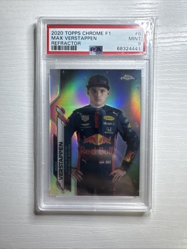 2020 TOPPS CHROME FORMULA 1 #6 MAX VERSTAPPEN REFRACTOR PSA 9