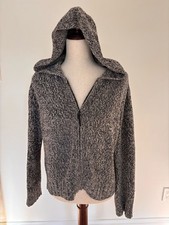 J Jill Oversized XS zip up Sweater Hooded Gray