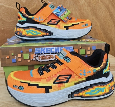 SKECHERS Mega-Craft 4K Kids Sneakers Orange/Black US 2.5 Hook & Loop