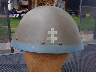 M Tschechoslowakei 2.WK Stahlhelm VZ29 M32 mit Abzeichen