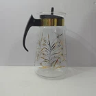 VTG Pyrex Glass Coffee Carafe Gold Wheat Pattern 2 Quart 9 inch MCM USA