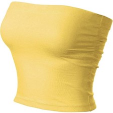 Women  s Yellow Tube Top Built In Shelf Bra Small