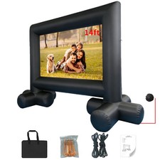 14ft Inflatable Movie Screen Outdoor Projector Screen with Inner Air Blower, ...