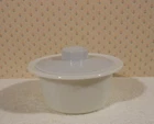 Vintage Pyrex Oven & Microwave Corning All White Butter Bowl Tub Holder with Lid