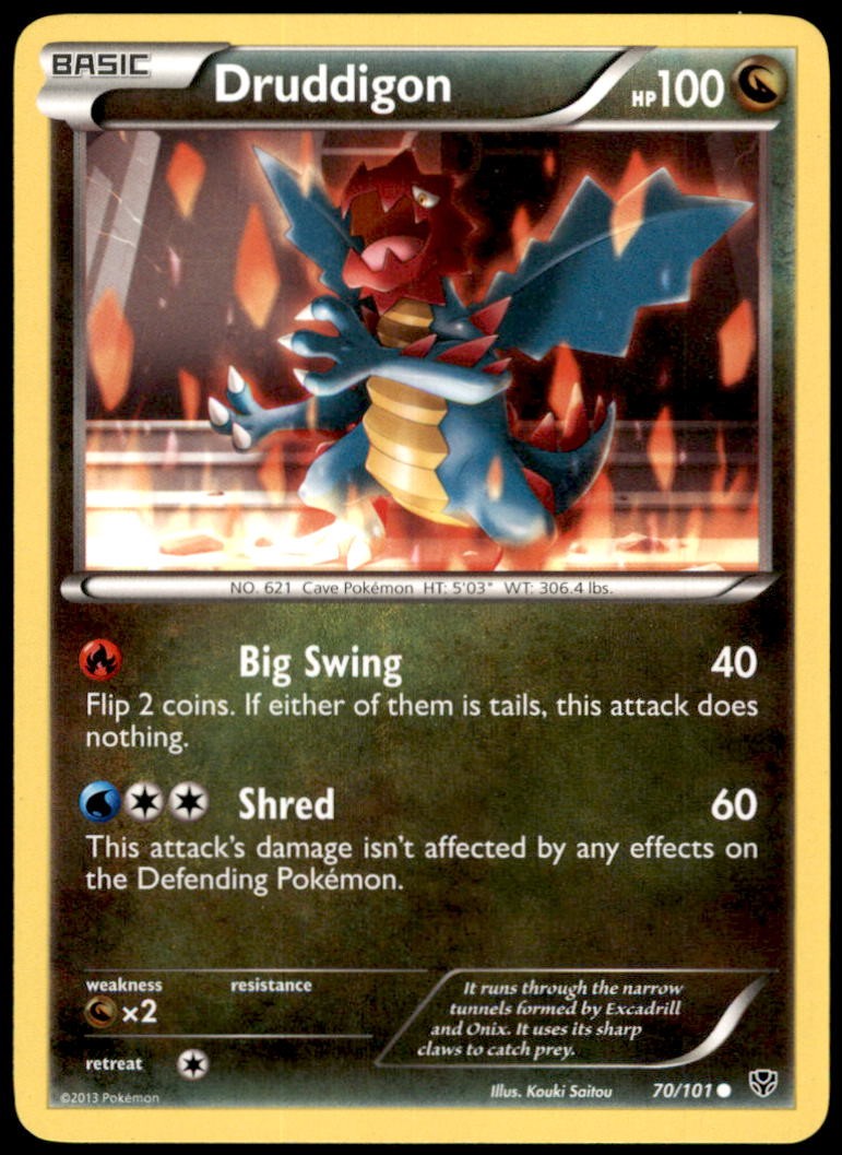 Pokemon - Druddigon #70/101 - Plasma Blast Common