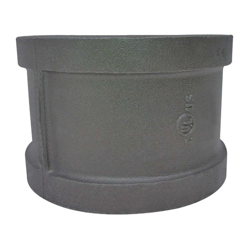 4" Pipe Fitting Coupling, 150# Black Malleable Iron, Female NPT Threads
