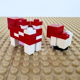 LEGO Minecraft: Large + Small Mooshroom, minecow02b, 21129, MUSHROOM ISLAND 2017