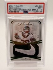 2024 PANINI FLAWLESS Breece Hall FLAWLESS SYMBOLS EMERALD 2/2 PSA 9 NIKE SWOOSH