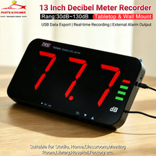 Decibel Meter Recorder 13-Inch Sound Level Meter Wall Mount Noise Meter, New