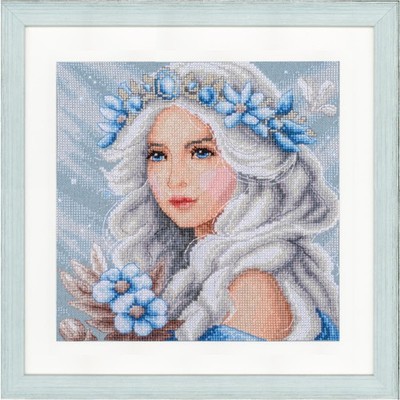 Lanarte Kreuzstich Stickpackung ''Romance, Frost '', Zählmuster, 18x18cm