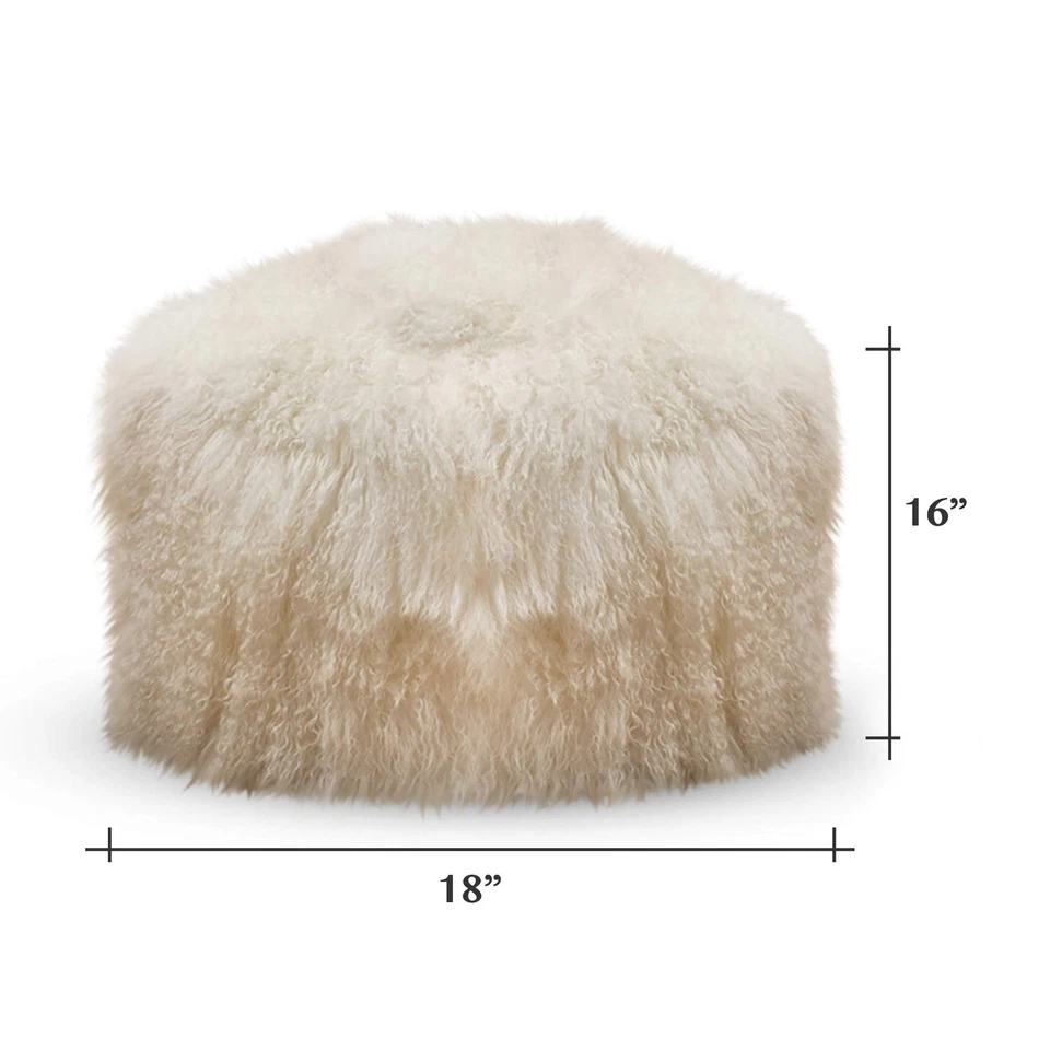 Puf de lana de piel de cordero mongol Foto 2 de 2