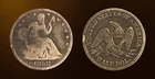 1858 o Rare Key Date seated liberty Silver half dollar F3
