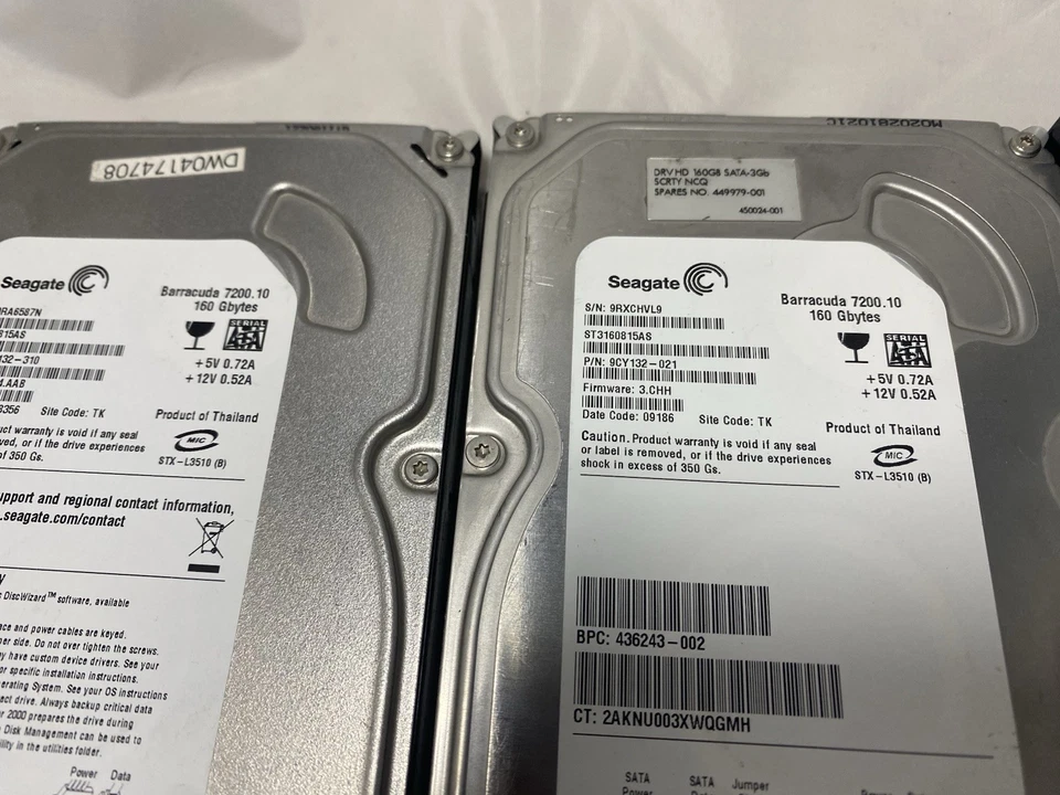 3 Seagate Barracuda 2x 160GB 1x 200GB SATA 3.5" HDD Hard Disk Drive - Image 3 of 4