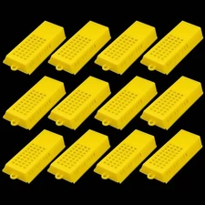 12Pcs Beekeeping Transport Cages - Yellow Plastic Queen Cage