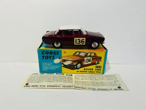 Corgi Toys 322 Rover 2000 Monte Carlo Trim, Boxed, Original, Vintage, 1960's
