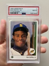 1989 UPPER DECK #1 STAR ROOKIE KEN GRIFFEY JR RC PSA 8
