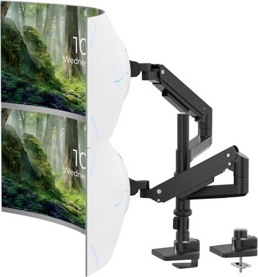 PUTORSEN Monitor-Halterung 2 Monitore 17 bis 49 Zoll Bildschirm, 2-20 kg pro Arm