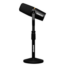 Shure MV7 Hybrid Output USB-C  XLR Podcast Microphone  Desktop Stand Black 