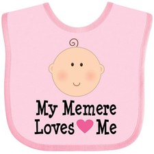 Inktastic Me Memere Loves Me Grandchild Baby Bib Grandma Childs Grandkids Infant