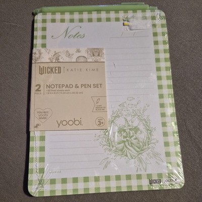 Wicked X Katie Kime for Target Limited Édition Yoobi Notepad Pen Green Elphaba
