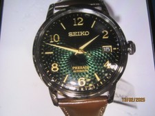 SEIKO PRESAGE MEN'S WATCH AUTOMATIC BLACK LEA ORIGINAL SRPE45 NEW