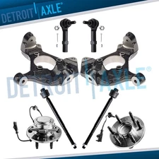 8pc RWD Front Knuckles Wheel Hubs Tie Rods for Tahoe Avalanche Yukon Sierra 1500