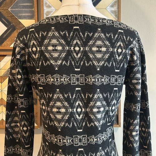 Vintage Ralph Lauren Country Aztec Knit Long Sleeve Top Cardigan Sweater Small - Picture 5 of 10