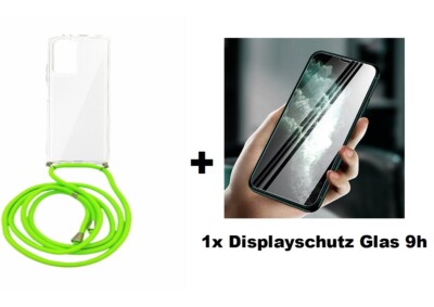 Handykette grün + Panzerfolie Glas 9h für Samsung A56 A16 A26 A36 A55  S25