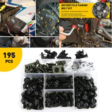 USA Black Motorcycle Bolts Fairing Kits Body Fasteners Clip Screws Wrench Set