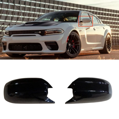 GLOSS BLACK FOR 11-23 DODGE CHARGER SCAT SRT M STYLE SIDE VIEW MIRROR COVER CAP