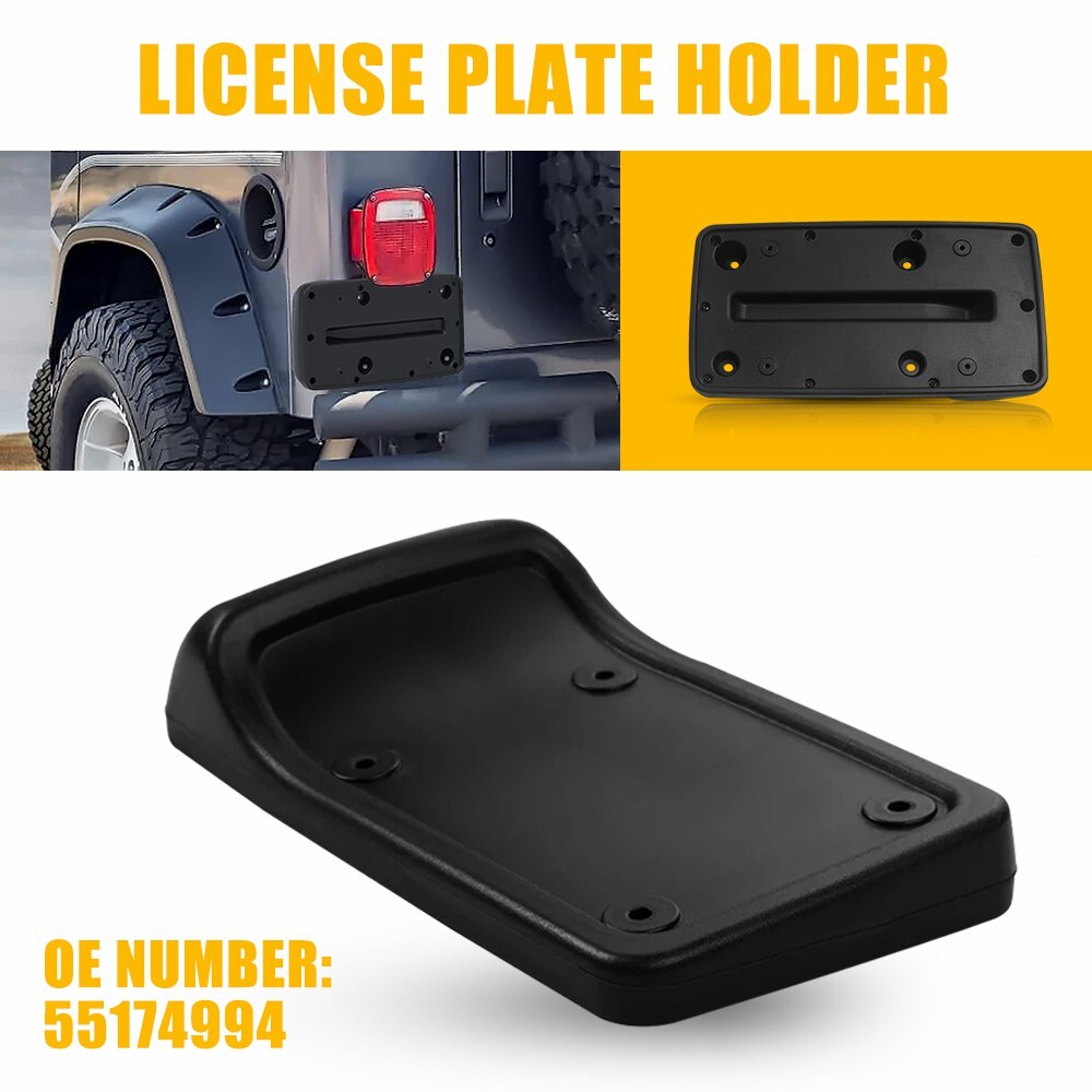 1997-2006 Jeep Wrangler TJ Front Bumper License Plate Mount Bracket