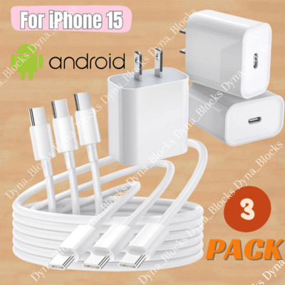 20W Type USB-C Super Fast Wall Charger Cable For iPhone 15 Pro Max Plus Samsung 