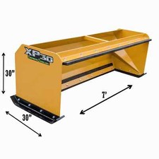 7&prime; XP30 Skid Steer Loader Snow Pusher w Pull Back Quick Attatch WE SHIP MFG USA!