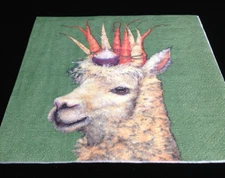 Vicki Sawyer Garden Alpaca Single (1) Paper Cocktail Napkin Decoupage