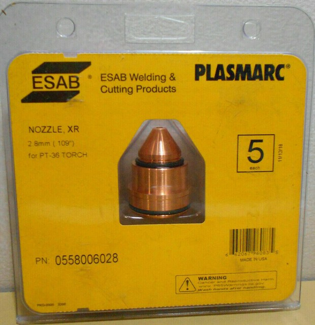 5 PK ESAB Plasmarc Plasma Cutter Consumable XR Nozzles Pt36 Torch