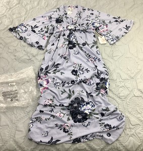 jessica simpson flutter sleeve floral wrap maternity dress