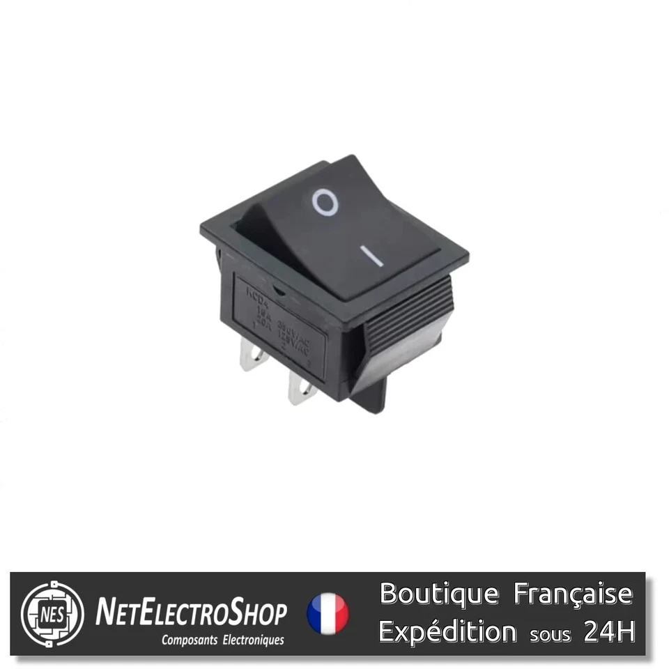Interrupteur à Bascule KCD4 ON-OFF DPST 250V 16A 25x31mm 4 PINS Rocker Switch - Photo 2/4