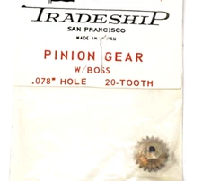 20 Tooth Brass Pinion Gear Slot Car Tradeship Module 0.5 .078 Bore and Set Screw