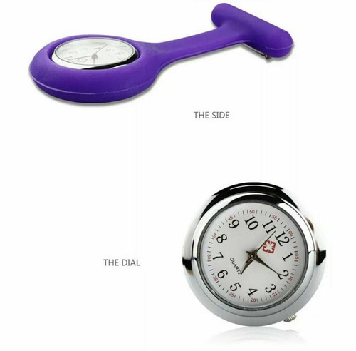 Silicon Nurse Watch Tunic Quartz Fob Pocket Brooch Washable + Battery Xmas Gifts - Picture 9 of 27