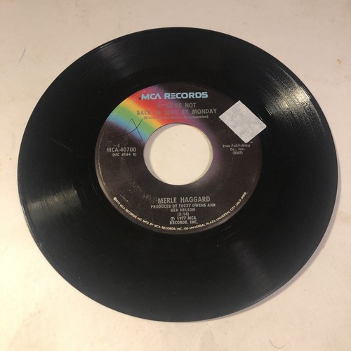 Merle Haggard 45 Vinyl Record I Think It’s Gone Forever