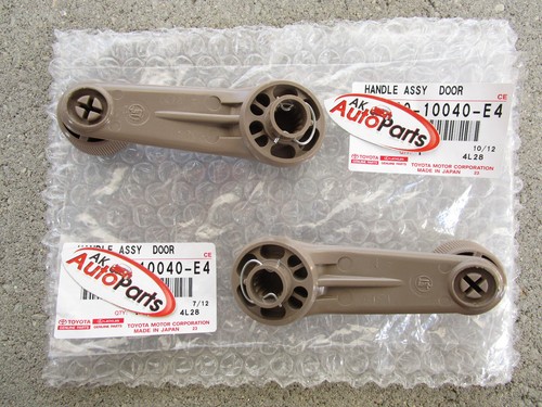 85 - 88 TOYOTA VAN LEFT + RIGHT DOOR WINDOW CRANK HANDLE OEM NEW TAN - Picture 3 of 4